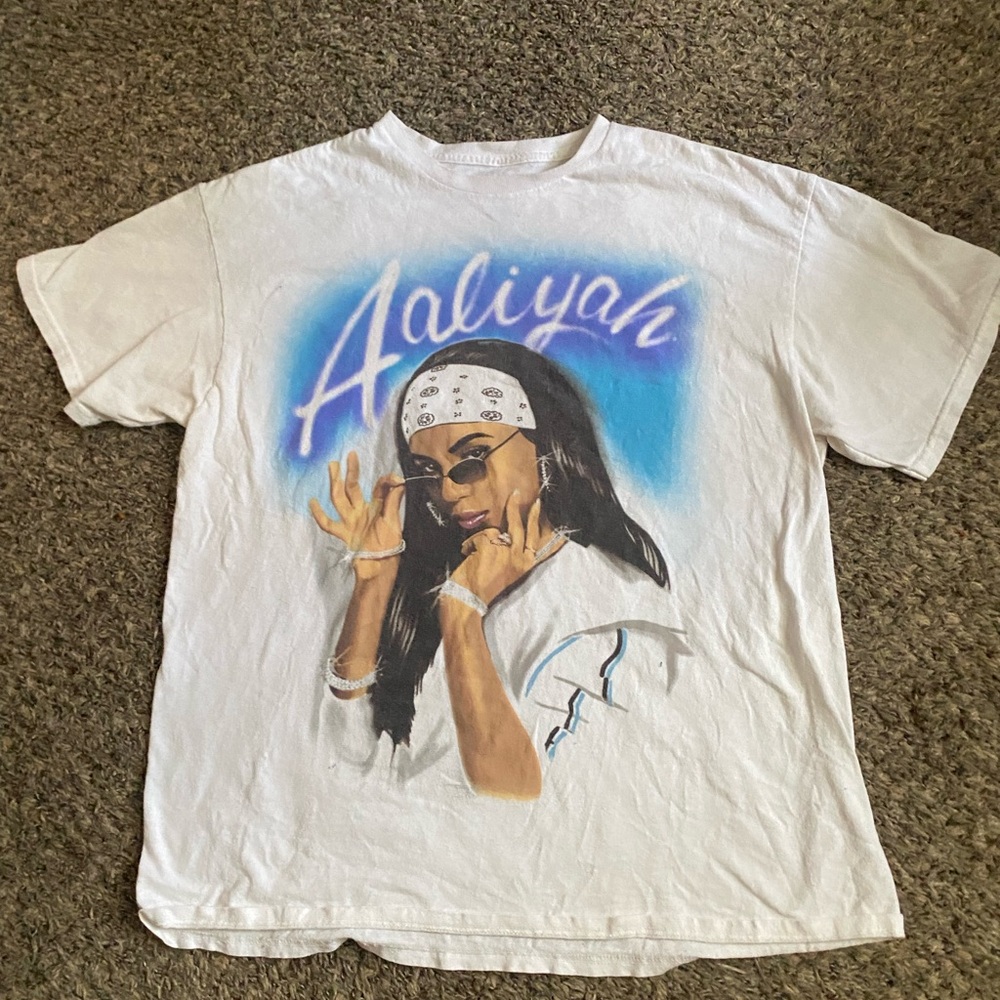Aaliyah Graphic Tee with Blue Accents